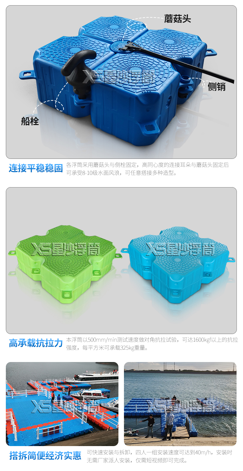 浮筒結構圖 連接平穩穩固 高承載抗拉力 搭拆簡便經濟實惠